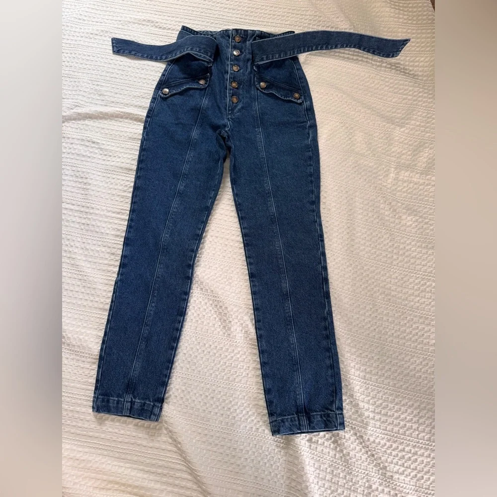 Sézane Maximo High-Rise Dark Wash Straight Jeans Size 36 (US 4) NWOT - Picture 8 of 8